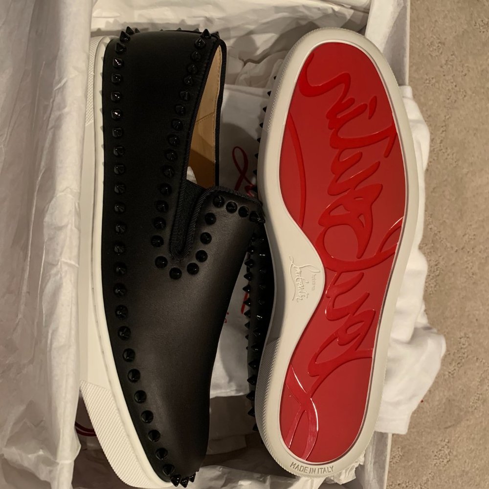 Christian Louboutin Pik Boat Leather Flat